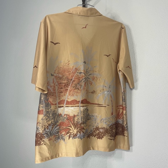 VTG Spire California tan polyester polo w/ tropical design sz Tall XXL - Picture 5 of 11